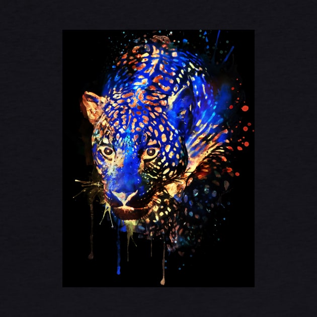 Lurking Leopard Reversed Colors by Marian Voicu
